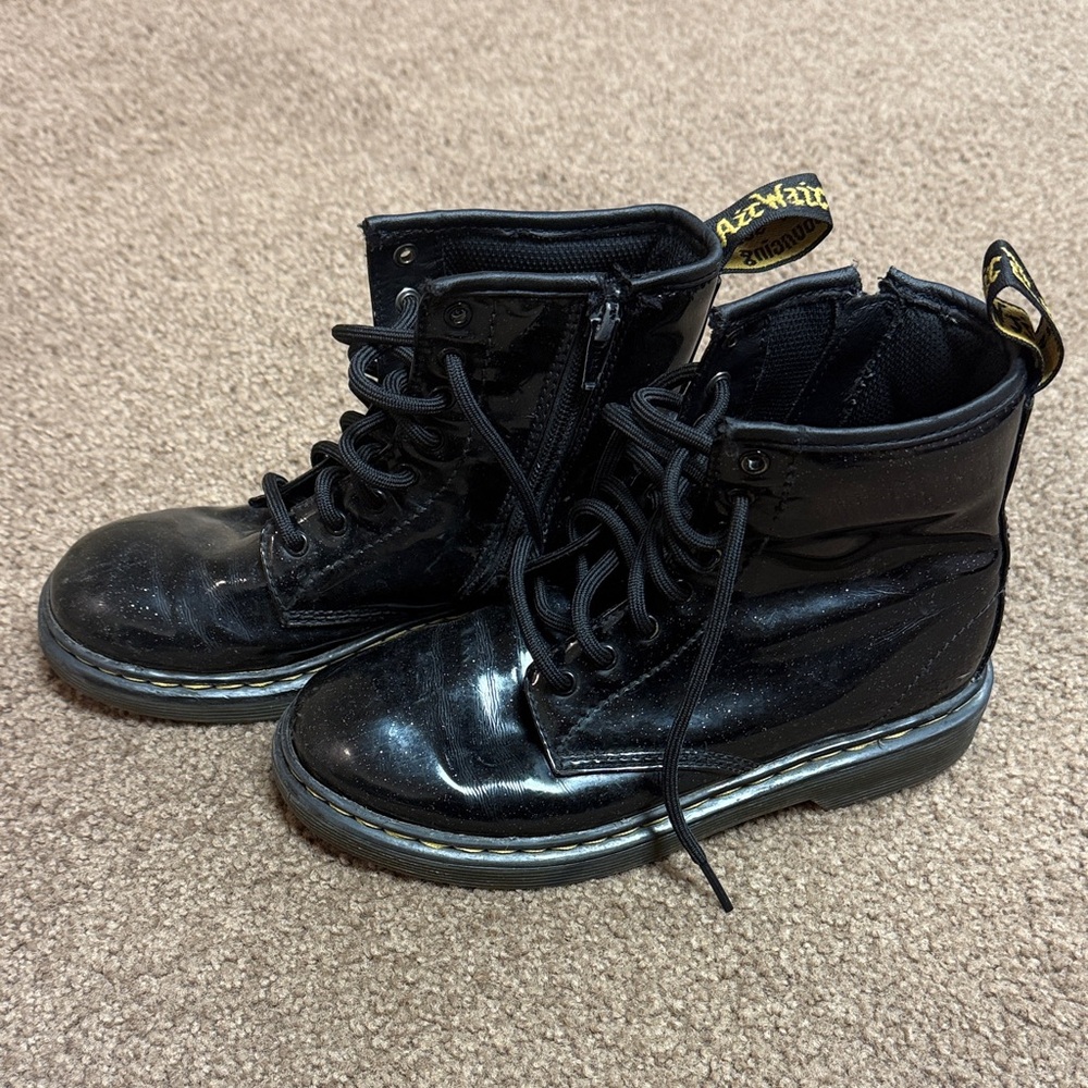 Dr. Martens Glitter Black Kids Boots